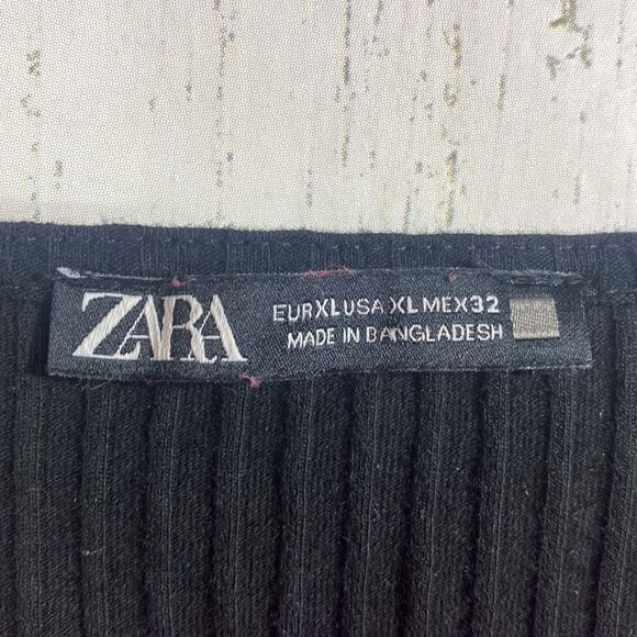 Zara Womens Black Long Sleeve Square Neck Bodysuit - Picture 6 of 11